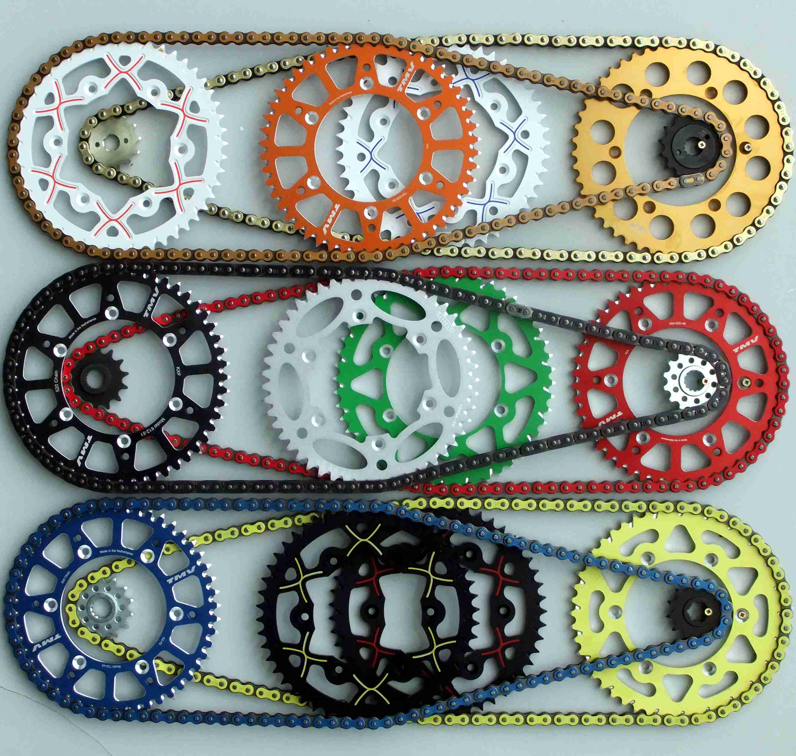 ON REQUEST OFFROAD CHAIN SET WITH THE DOSE FOR KIT SILVER / BLACK / OR COLOURED ON GAS GAS EC / MC 125 MODELS 2001