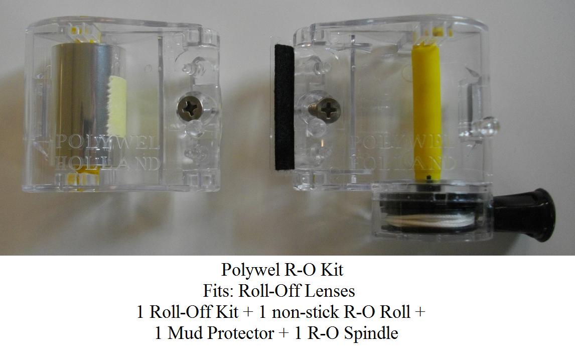 ROLL-OFF KIT 1 ROLL-OFF KIT + 1 NON-STICK FILM + 1 R-O SPINDEL + 1 MUD PROTECTOR UNIVERSALL