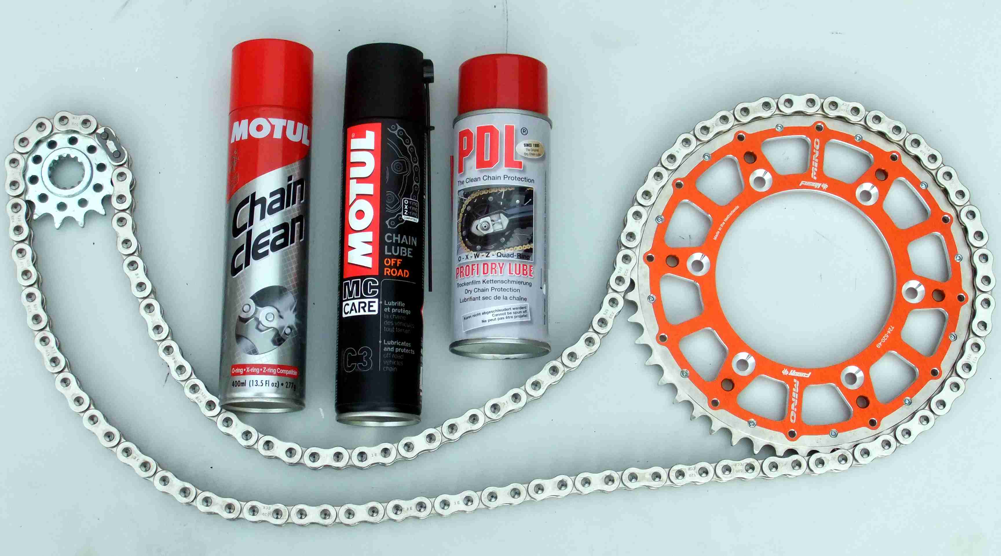 ON REQUEST OFFROAD CHAIN SET WITH THE DOSE FOR KIT SILVER / BLACK / OR COLOURED ON BMW G 450X 2008-