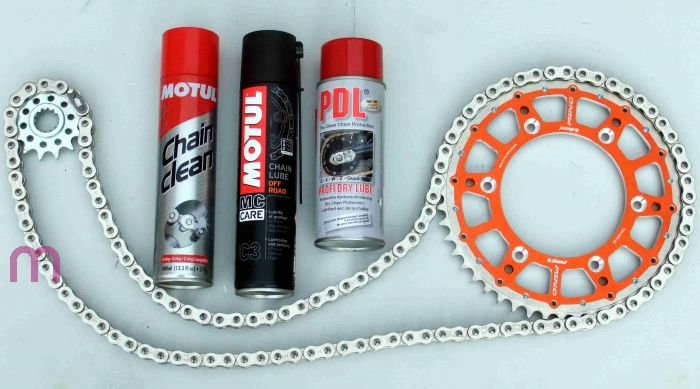 ON REQUEST OFFROAD CHAIN SET WITH THE DOSE FOR KIT SILVER / BLACK / OR COLOURED ON Honda CRF 150R 2007-